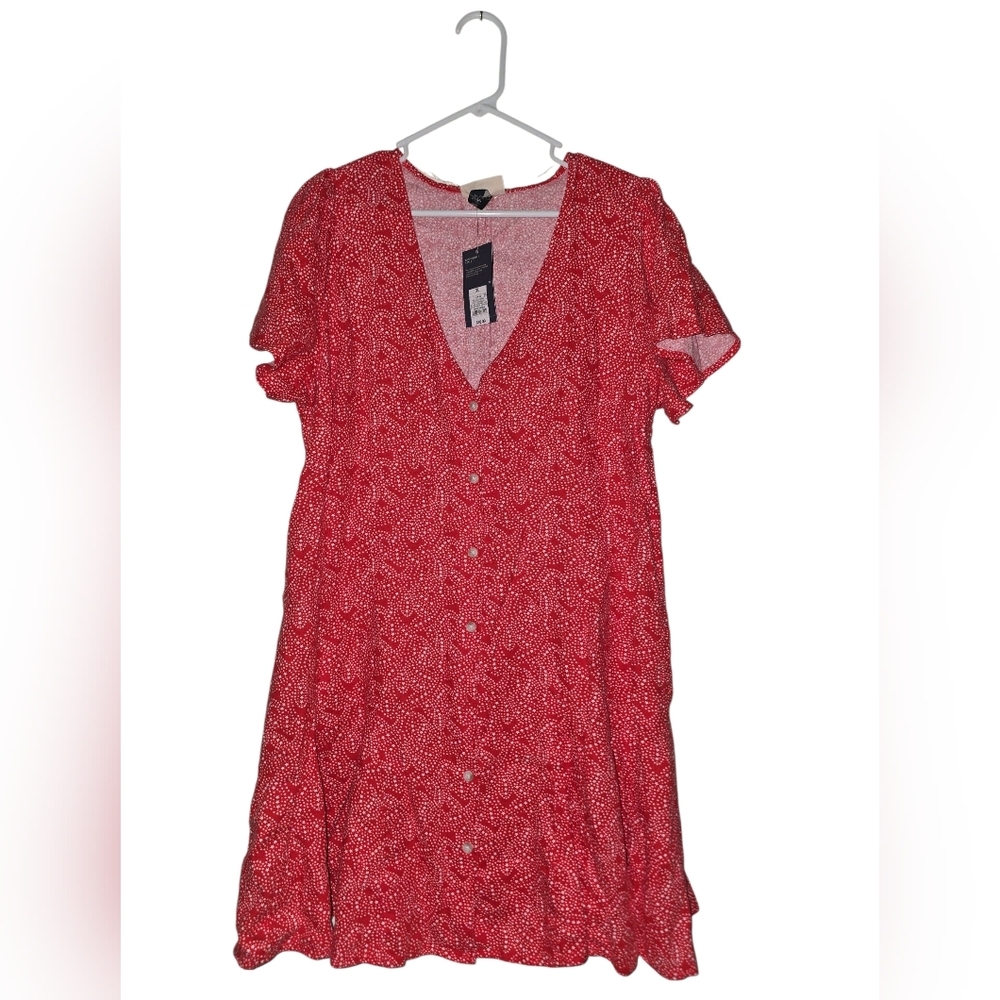 Universal Thread Red Star Patterned Dress, Xl, NW… - image 1